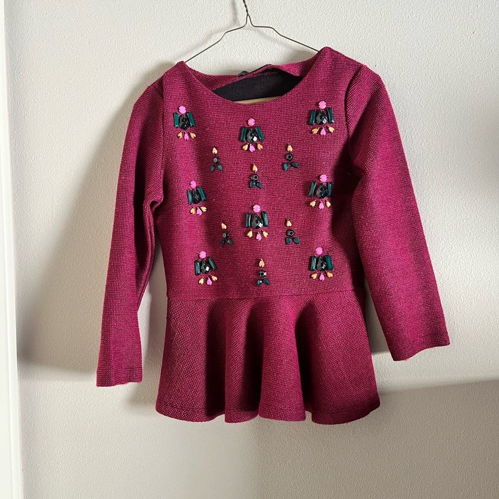 Peplum Sweater with Embellishments